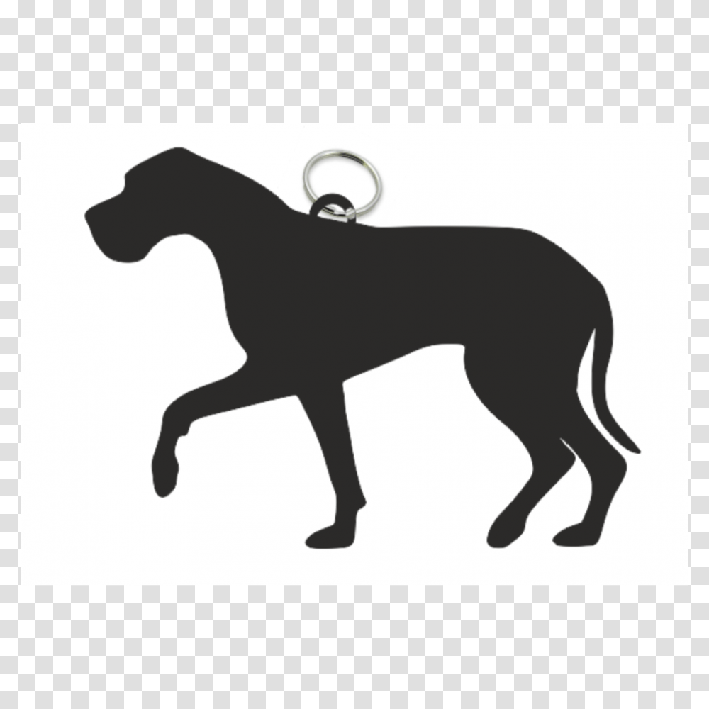Great Dane Key Ring Fob, Silhouette, Stencil, Dog, Pet Transparent Png