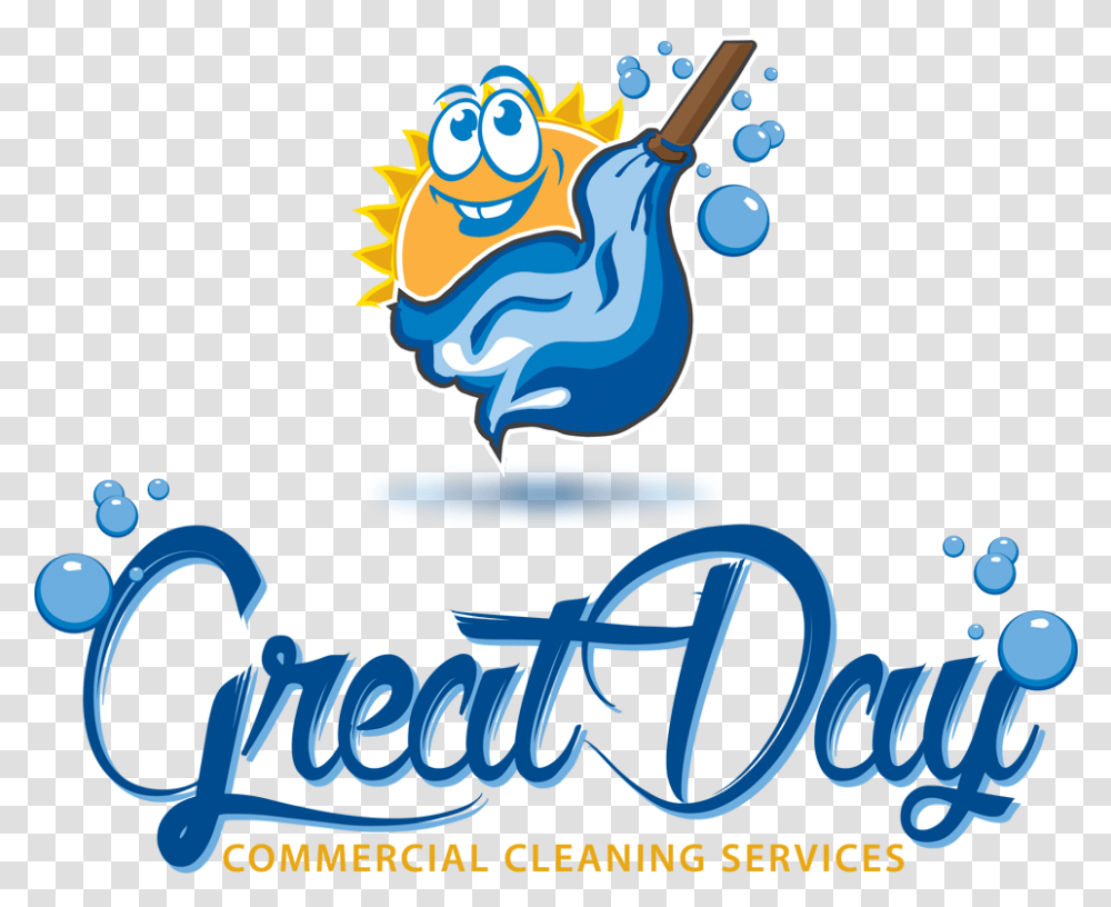 Great Day Cleaning Service Cleaning Services Logo On Behance, Graphics, Art, Text, Animal Transparent Png