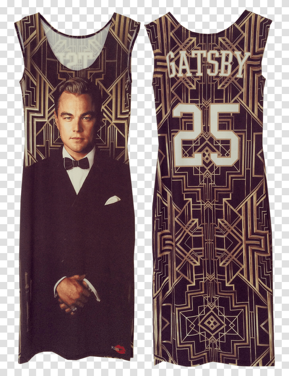 Great Gatsby 25 Kiss Handmade Dress Great Gatsby Leonardo Dicaprio Suit, Tie, Person, Performer Transparent Png