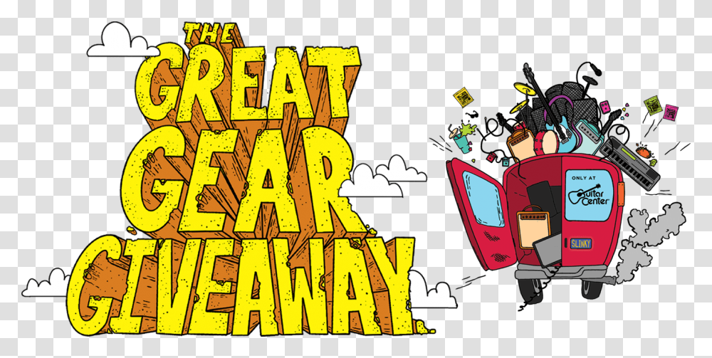 Great Gear Giveaway Logo With Truck Guitar Center, Pac Man Transparent Png
