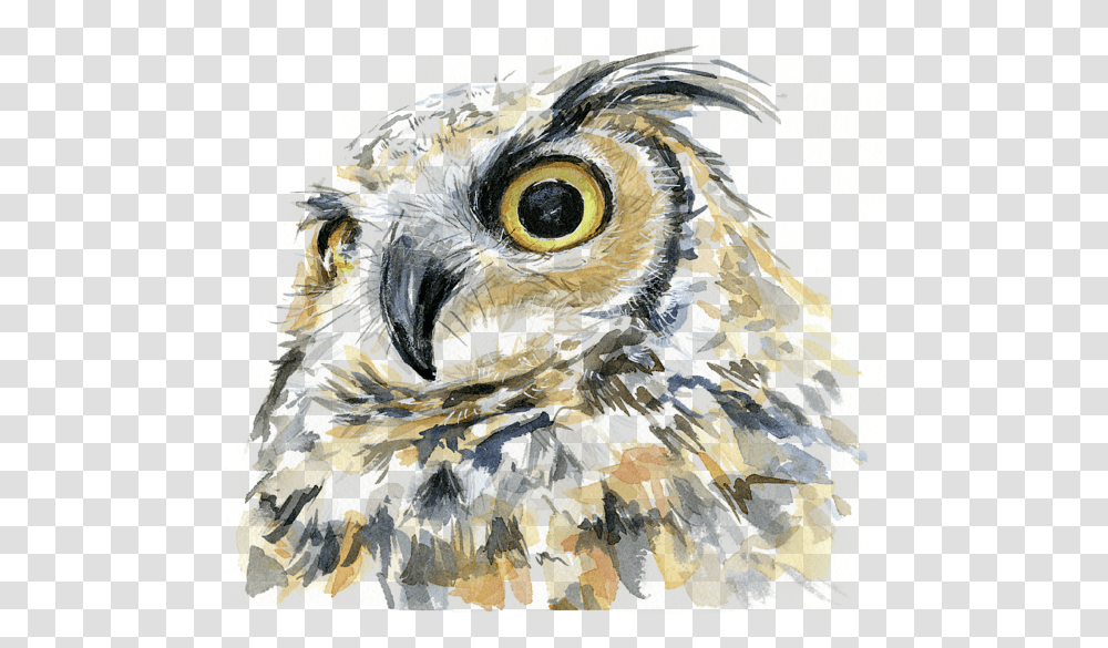 Great Horned Owl Art, Bird, Animal, Modern Art, Painting Transparent Png