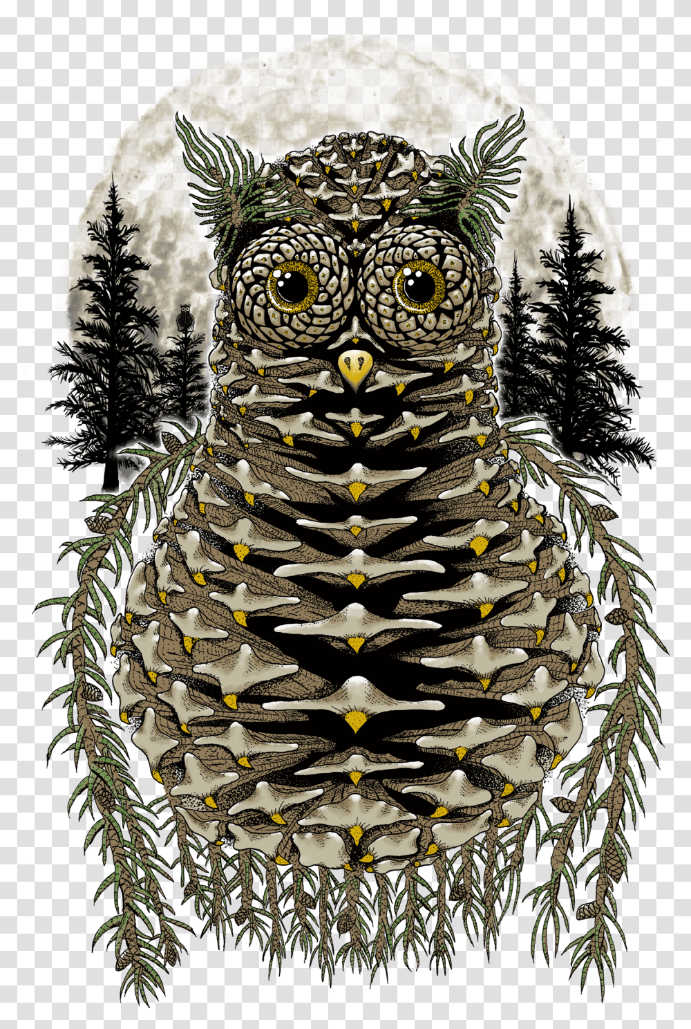 Great Horned Owl, Ornament, Tree, Plant, Fir Transparent Png
