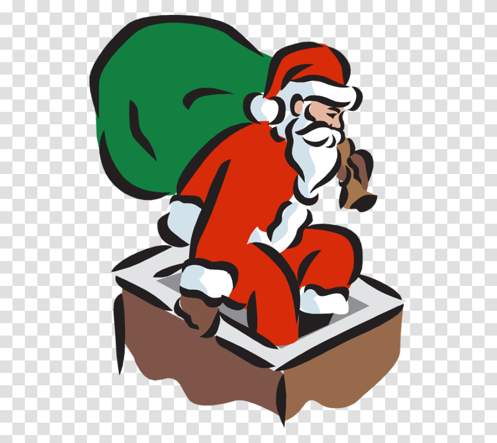 Great Santa Clip Art Santa Coming Down The Chimney, Poster, Advertisement Transparent Png