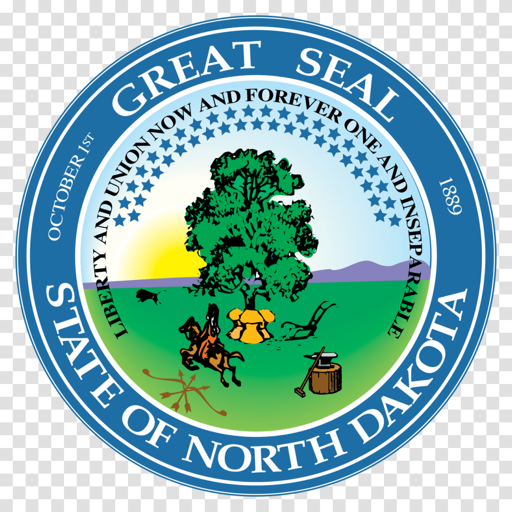 Great Seal State Of North Dakota, Logo, Trademark, Label Transparent Png
