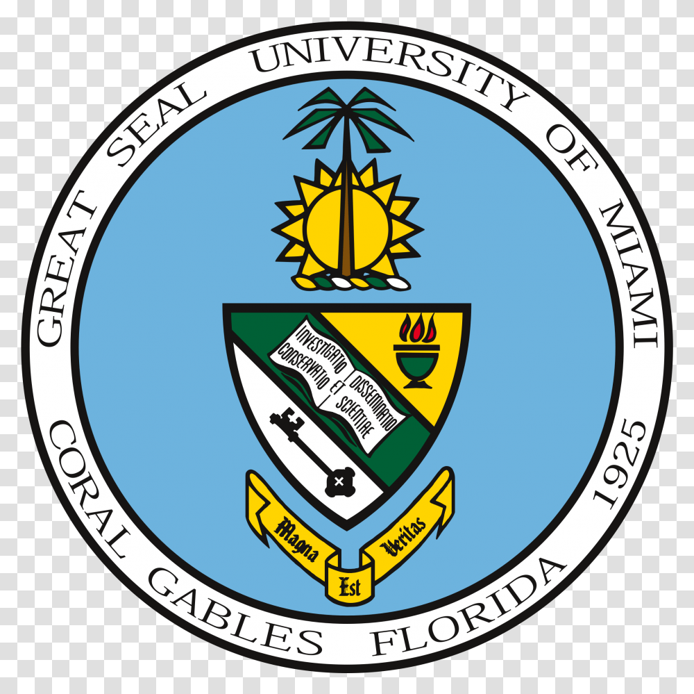 Great Seal University Of Miami, Logo, Trademark, Emblem Transparent Png