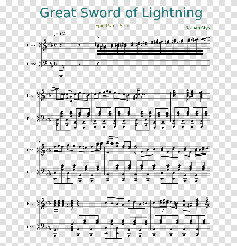 Great Sword Of Lightning Sheet Music Composed By Nathan, Nature, Outdoors, Astronomy, Outer Space Transparent Png