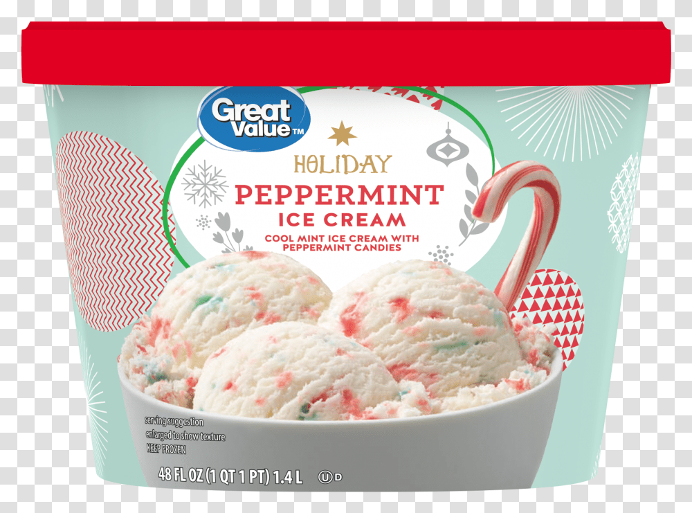 Great Value Peppermint Ice Cream, Dessert, Food, Creme, Yogurt Transparent Png