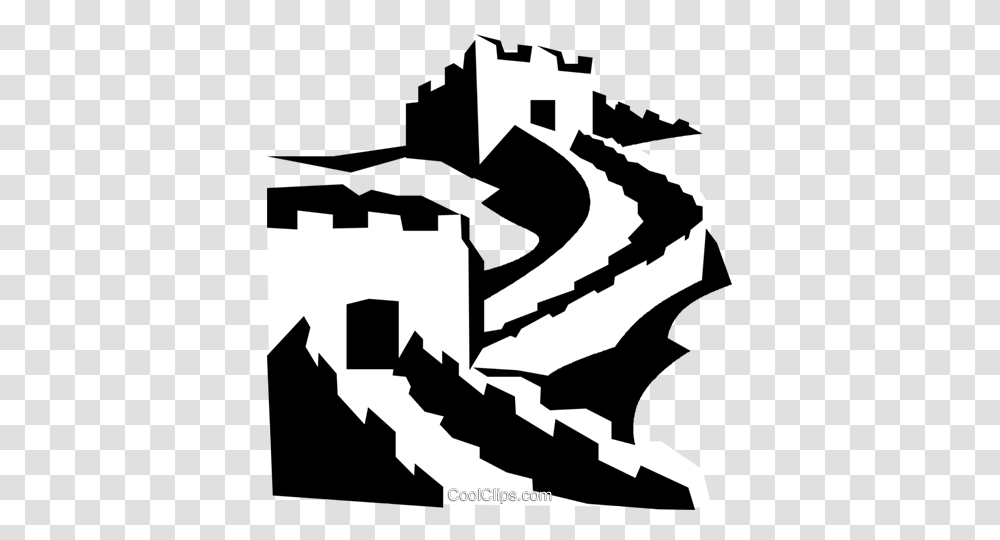 Great Wall Of China Royalty Free Vector Clip Art Illustration, Stencil, Cross Transparent Png