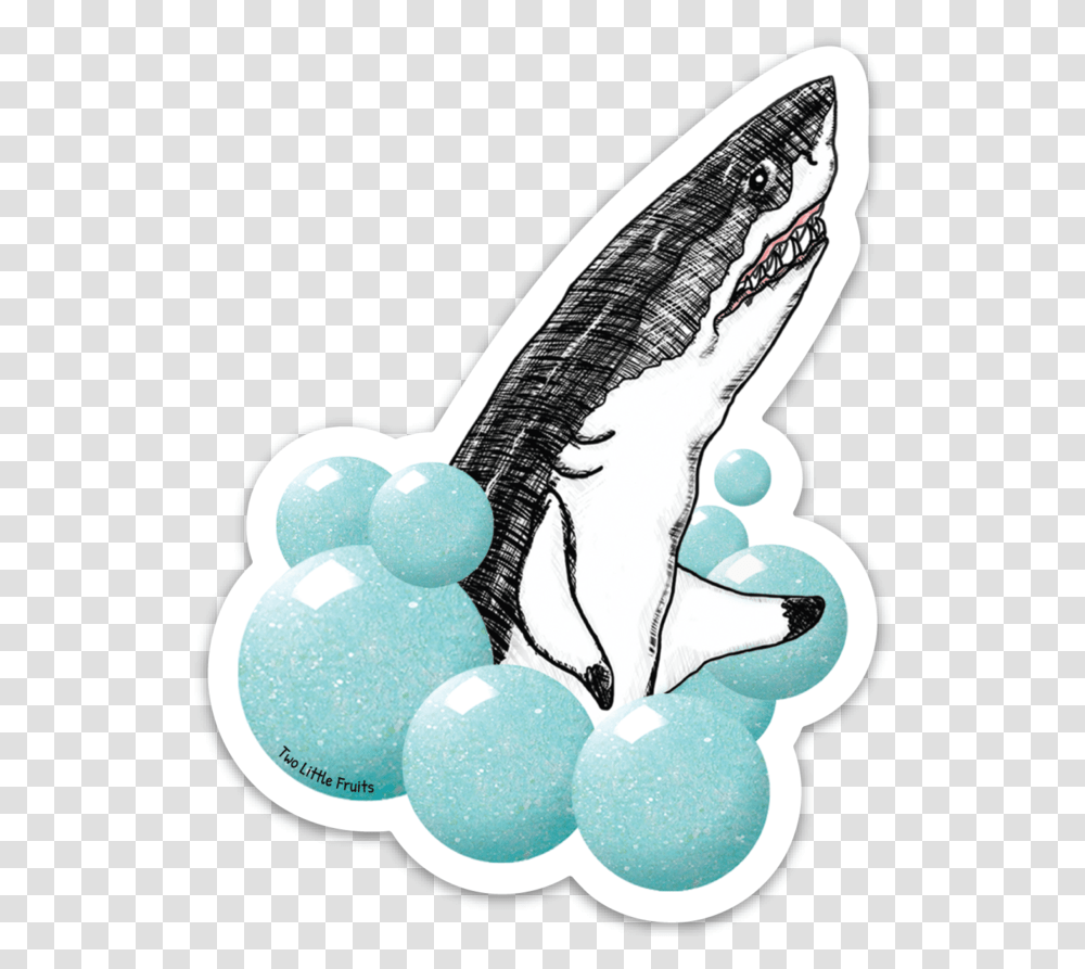 Great White Shark Large Die Cut Sticker Illustration, Animal, Fish, Sea Life, Swordfish Transparent Png
