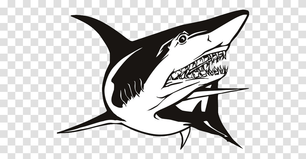 Great White Shark Tribal Sticker, Sea Life, Fish, Animal, Stencil Transparent Png