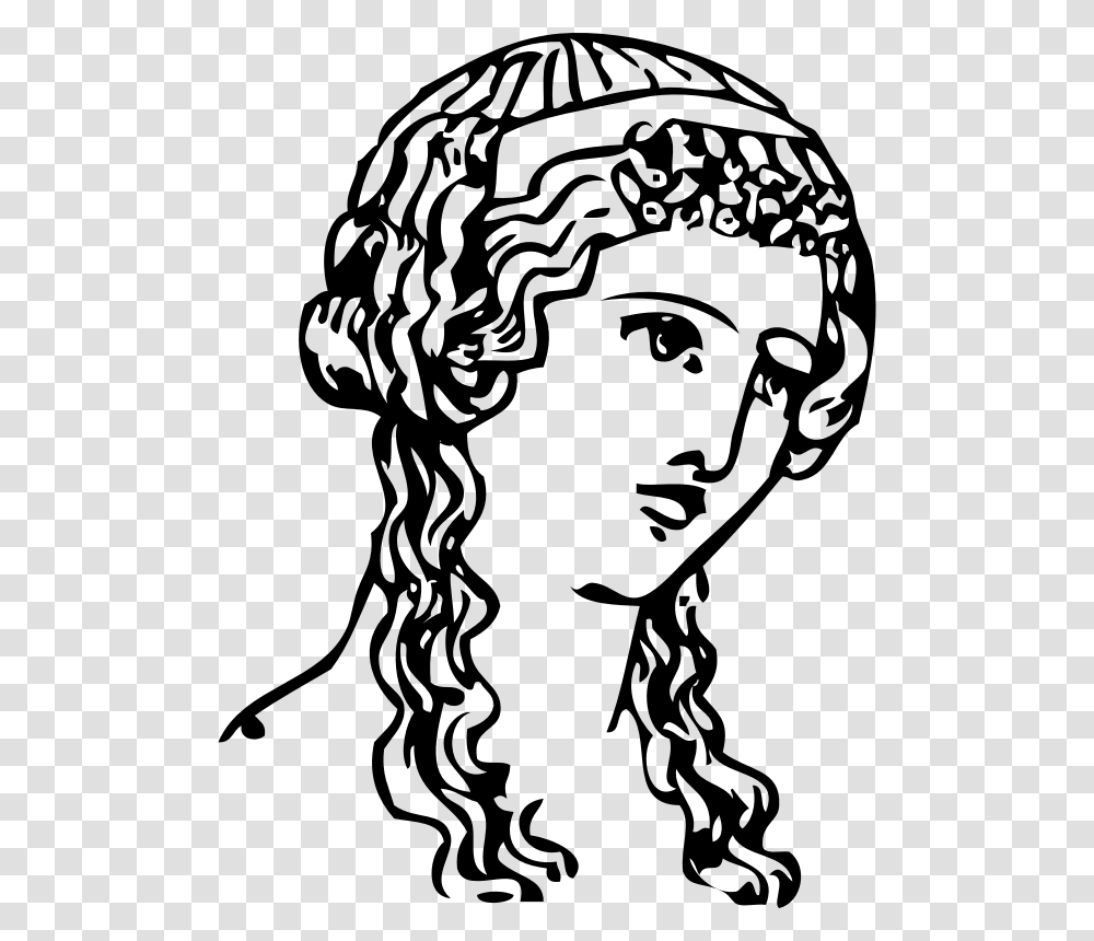 Grecian Hairdressing 13 Clipart Icon Greek Woman, Gray, World Of Warcraft Transparent Png