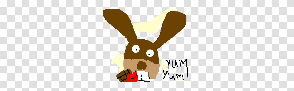 Greedy Easter Bunny Eating Chocolate Drawing, Mammal, Animal, Poster, Advertisement Transparent Png