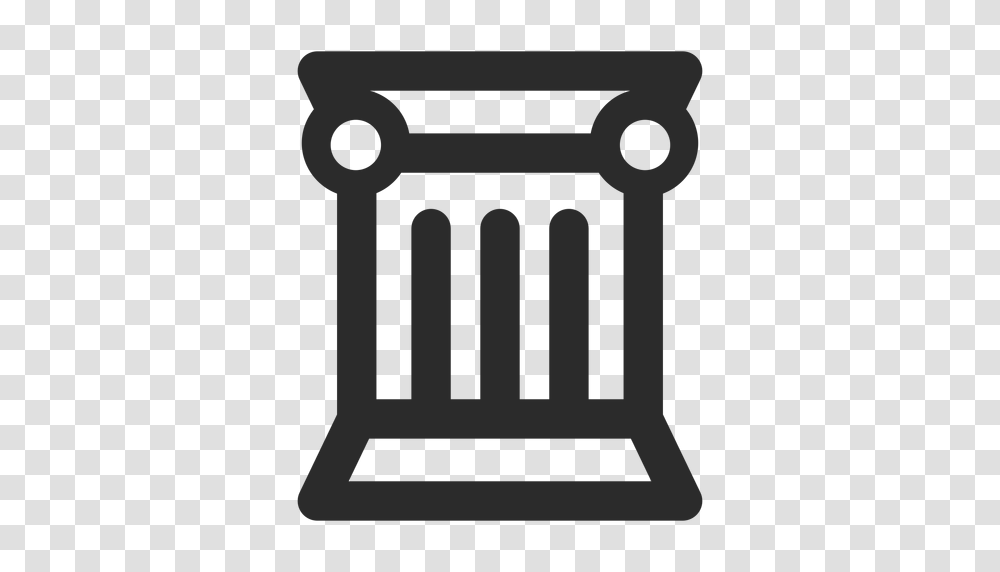 Greek Column Stroke Icon, Architecture, Building, Pillar, Gate Transparent Png