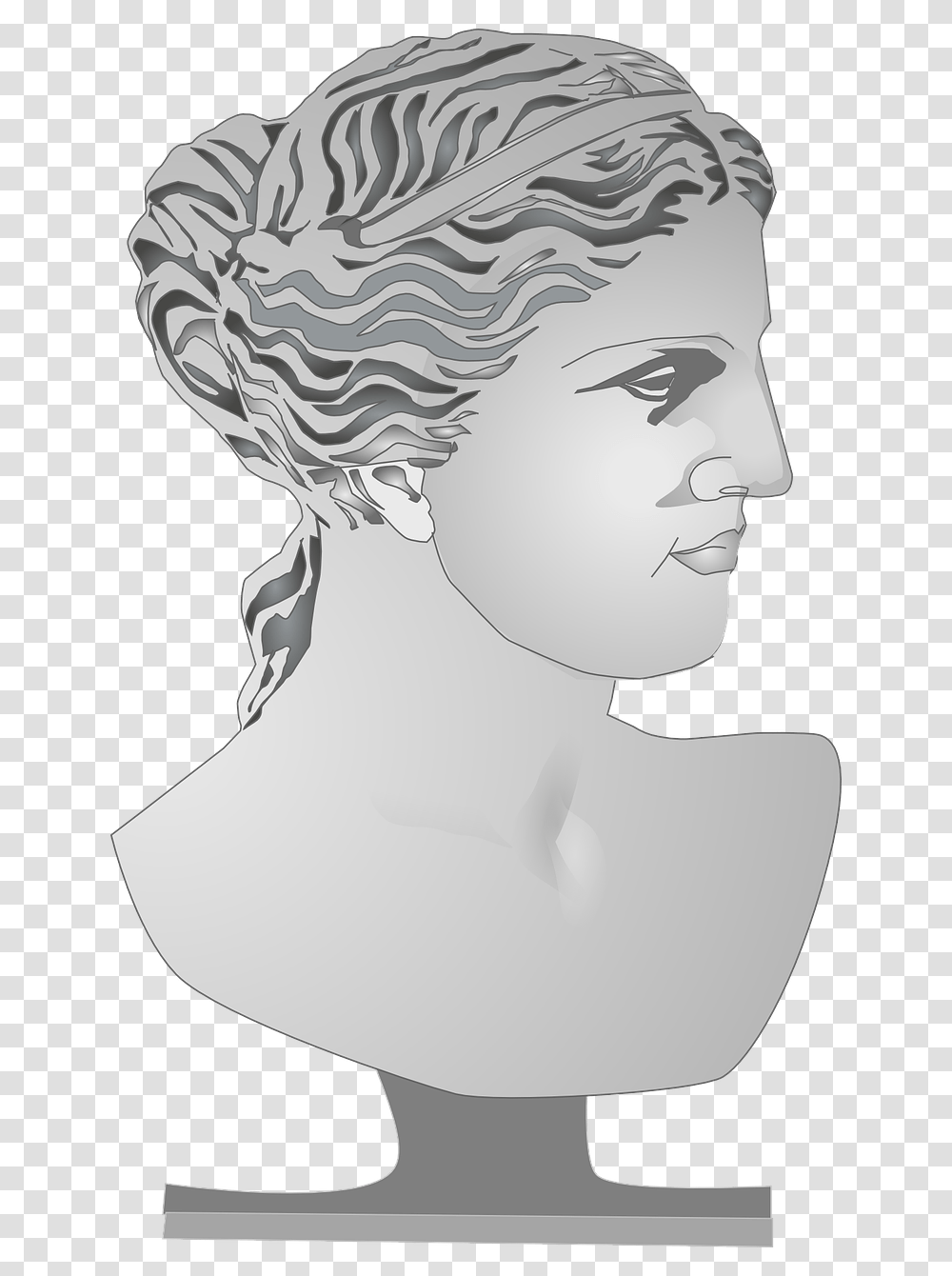 Greek Goddess Bust Roman Goddess Statue Clipart, Head, Face, Drawing, Bird Transparent Png