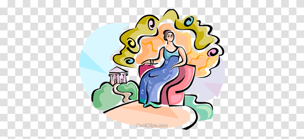 Greek Gods Hera Goddess Of Marriage Royalty Free Vector Clip Art, Washing, Female, Doodle Transparent Png