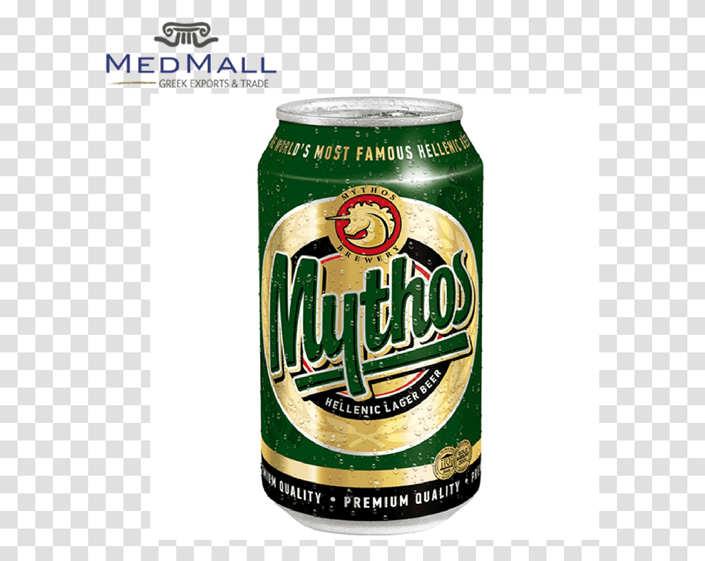 Greek Lager Beer In Metal Tin Can Packaging 24 Pieces Mythos Beer, Alcohol, Beverage, Drink Transparent Png