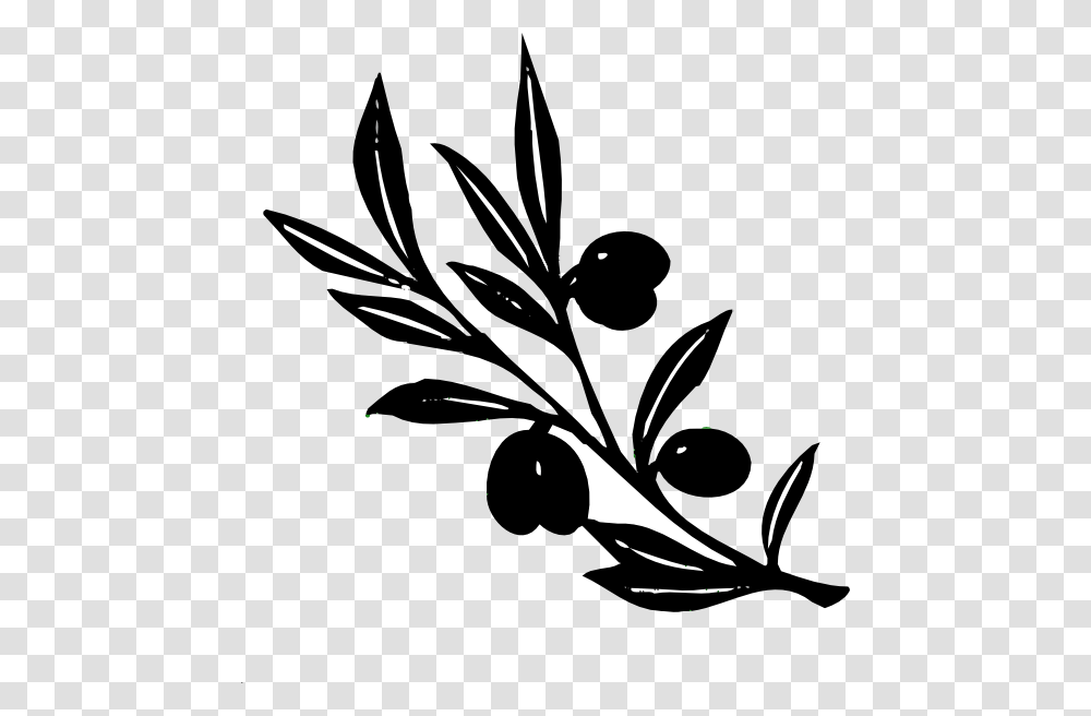 Greek Leaves Black Olive Branch Clipart, Stencil, Leaf, Plant Transparent Png