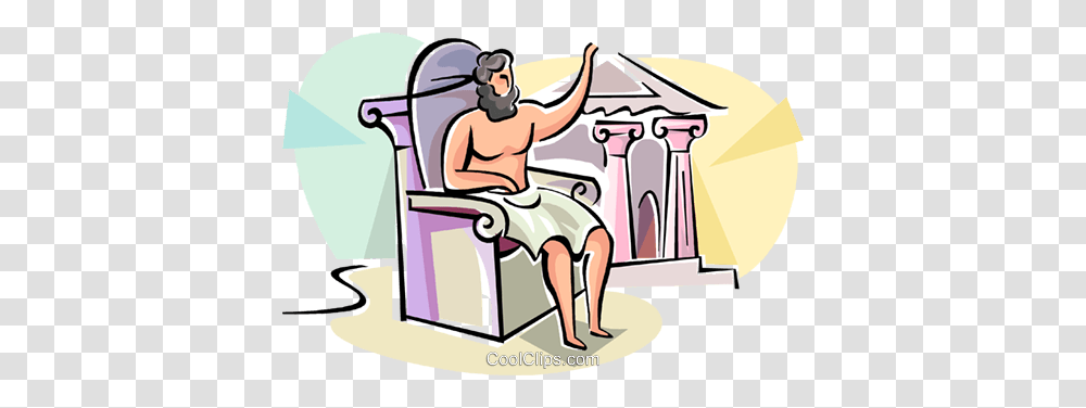Greek Mythology Zeus Royalty Free Vector Clip Art Illustration, Furniture, Chair, Sitting, Armchair Transparent Png