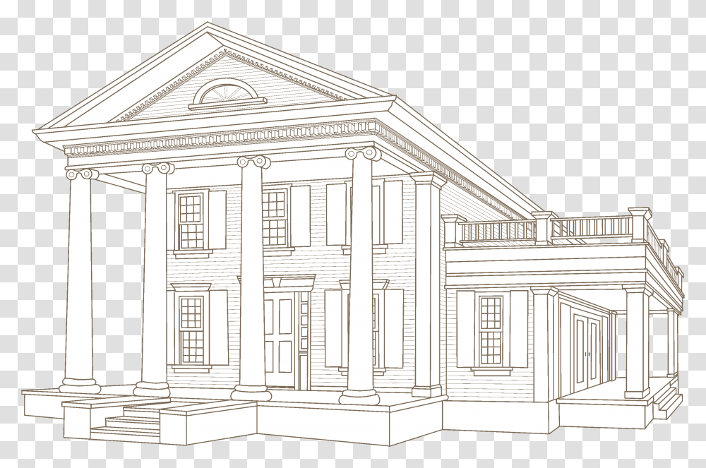 Greek Revival Architecture House, Building, Housing, Mansion, Postal Office Transparent Png