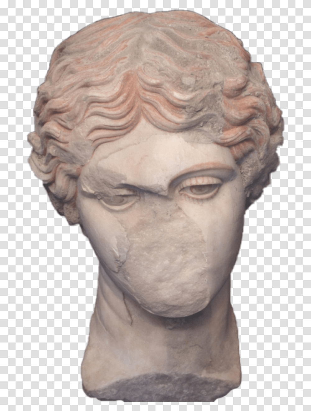 Greek Statue Vaporwave Marble Sculpture, Head, Person, Human Transparent Png