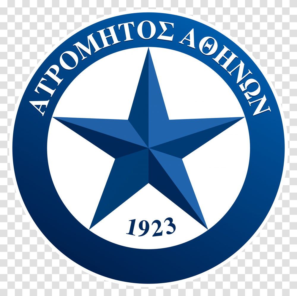 Greek Super League Football Logos Atromitos Athens Logo, Symbol, Star Symbol, Trademark, Badge Transparent Png