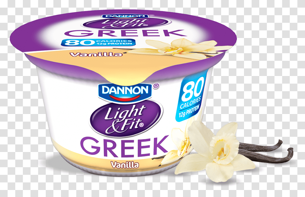 Greek Yogurt Light And Fit Vanilla, Food, Dessert, Mayonnaise Transparent Png