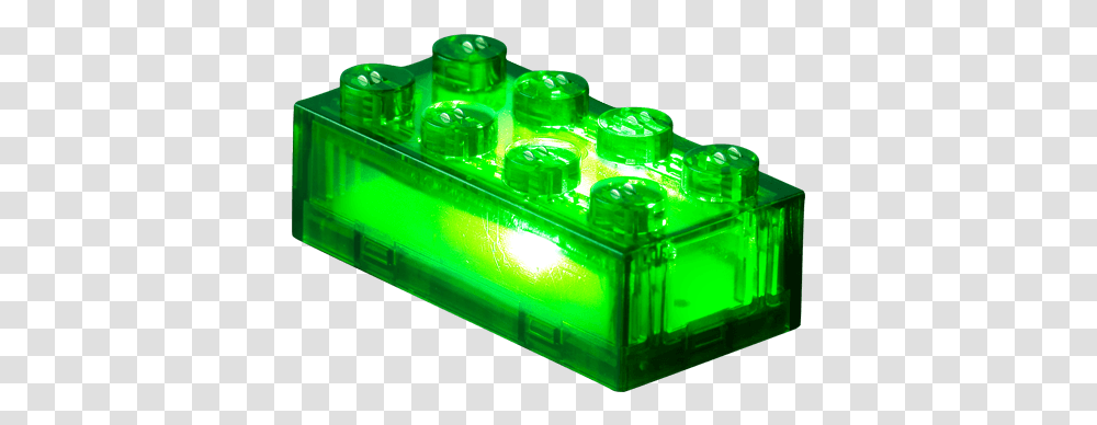 Green 2x4 Light Stax Brick Green Lego Brick, Toy, LED, Fuse, Electrical Device Transparent Png