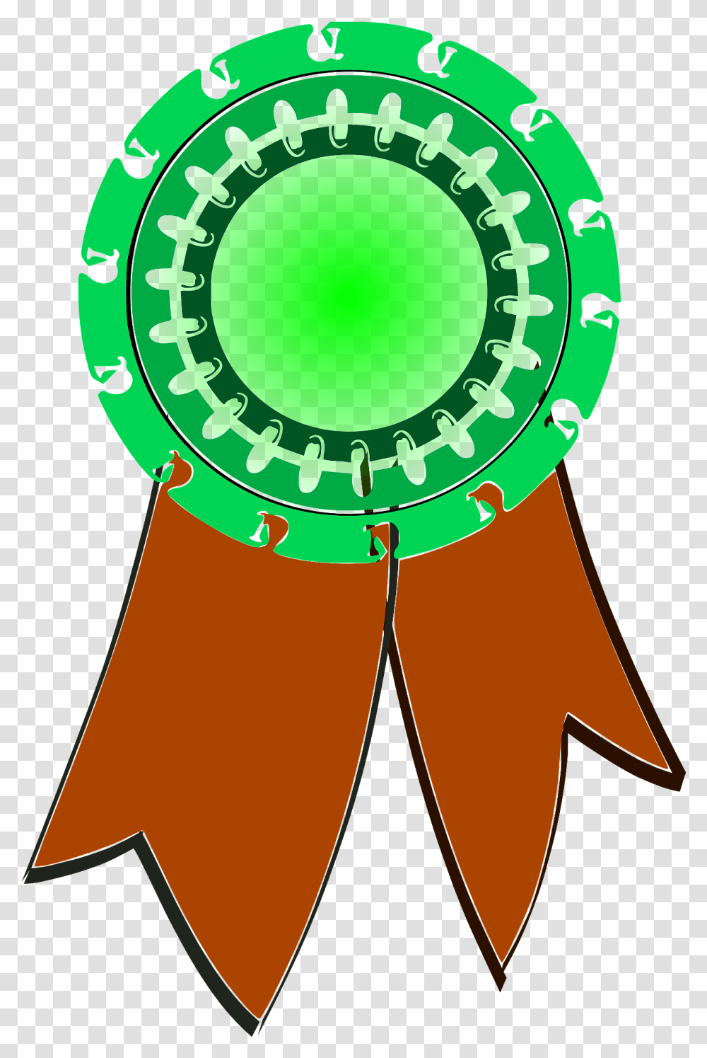 Green And Brown Award Ribbon Clipart Free Download Huy Hieu Chien Thang, Logo, Symbol, Trademark, Badge Transparent Png