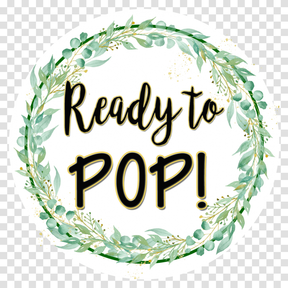 Green And Gold Wreath Ready To Pop Popcorn Favor Bags Ready To Pop, Birthday Cake, Text, Golf Ball, Sport Transparent Png