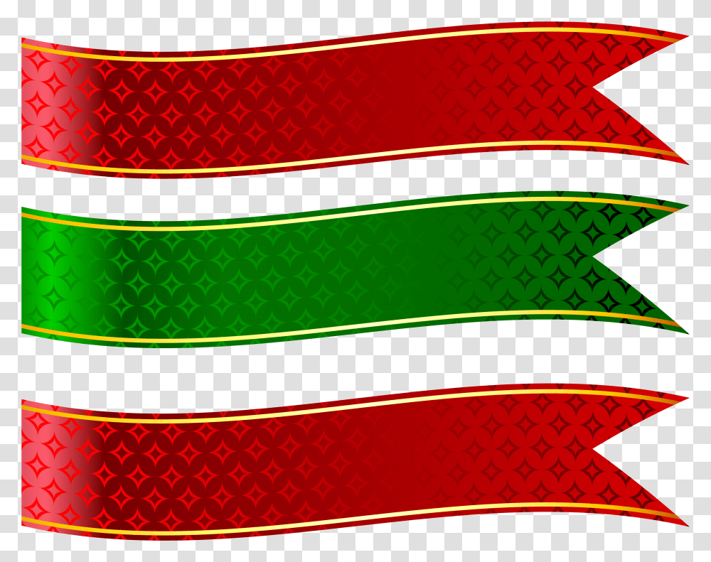 Green And Red Banners Set Clipart Picture Banner Shape Hd, Hip, Rug, Sash Transparent Png