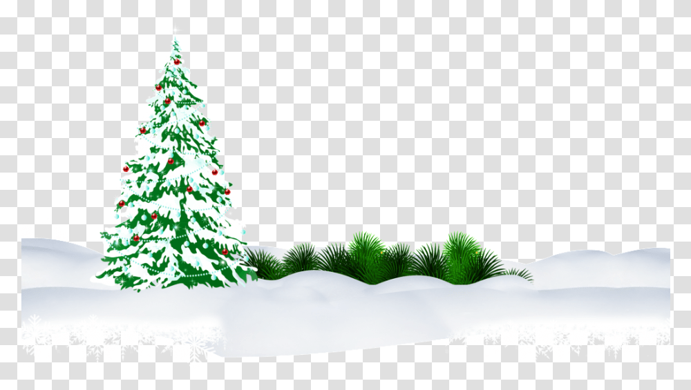 Green And Snowy Christmas Christmas Tree, Plant, Ornament Transparent Png