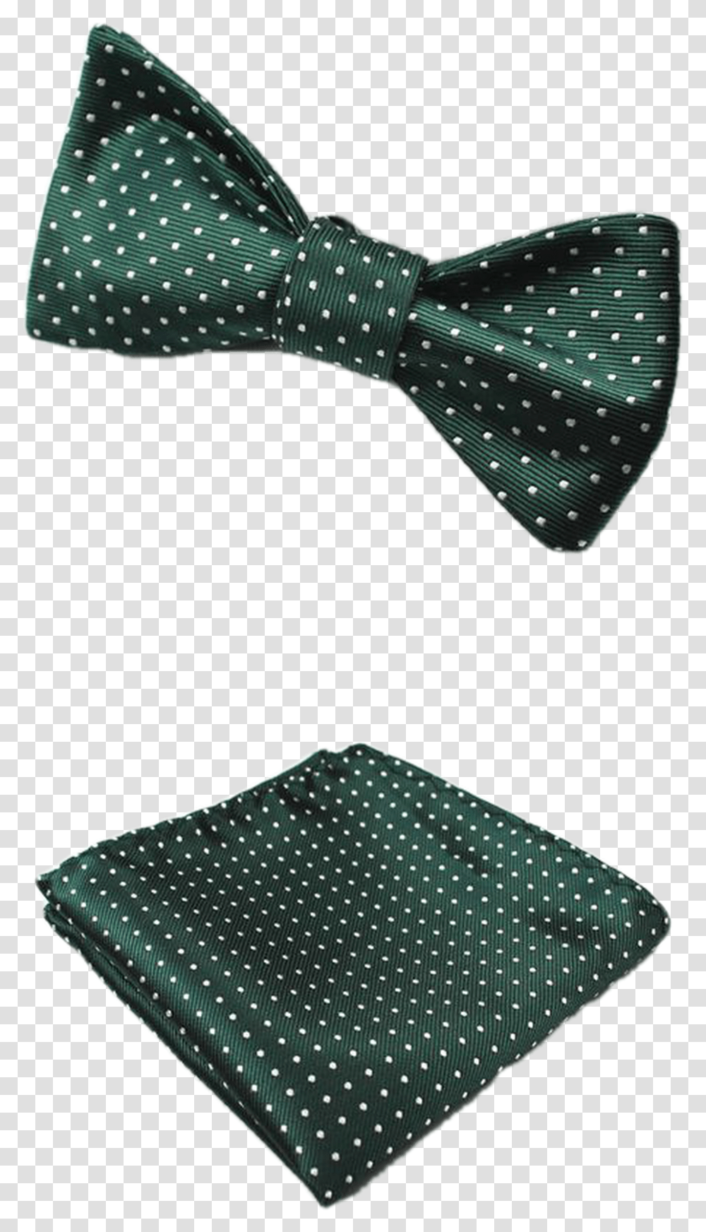 Green And White Polka Dot Bow Tie And Pocket Square Polka Dot, Accessories, Accessory, Necktie, Rug Transparent Png
