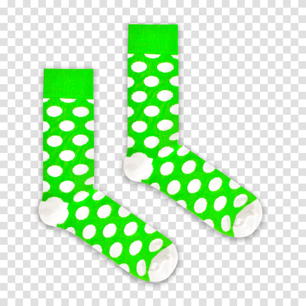 Green And White Polka Dot Sock, Shoe, Footwear, Apparel Transparent Png