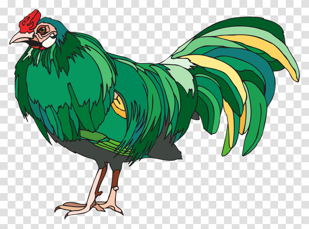 Green And Yellow Chicken, Bird, Animal, Poultry, Fowl Transparent Png