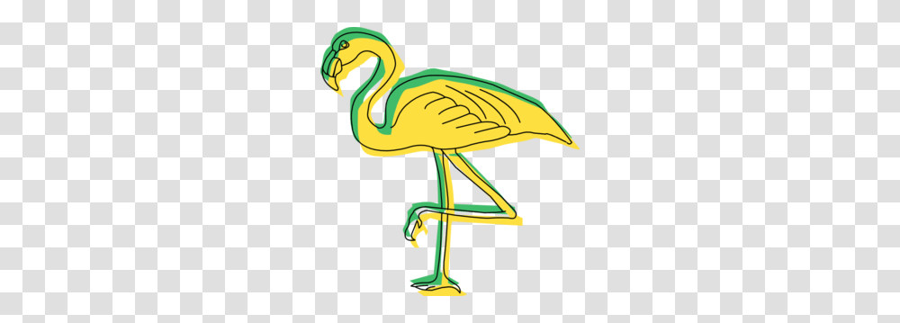 Green And Yellow Flamingo Art Clip Art, Animal, Bird, Helmet Transparent Png
