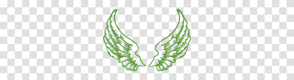 Green Angel Wings Clip Art, Logo, Trademark, Emblem Transparent Png
