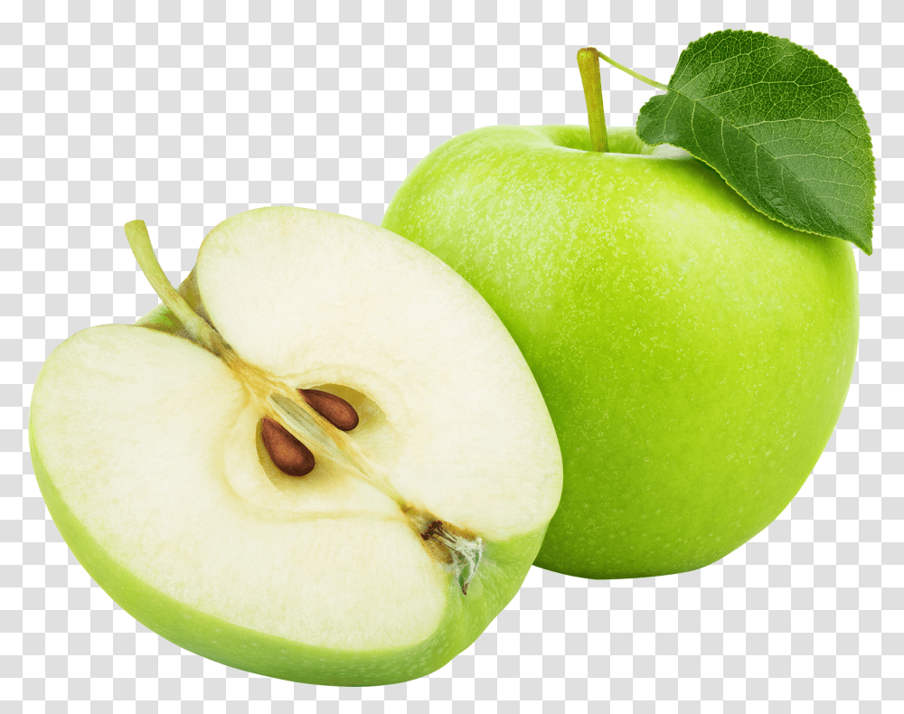 Green Apple Download Green Apple With White Background, Plant, Fruit, Food, Sliced Transparent Png