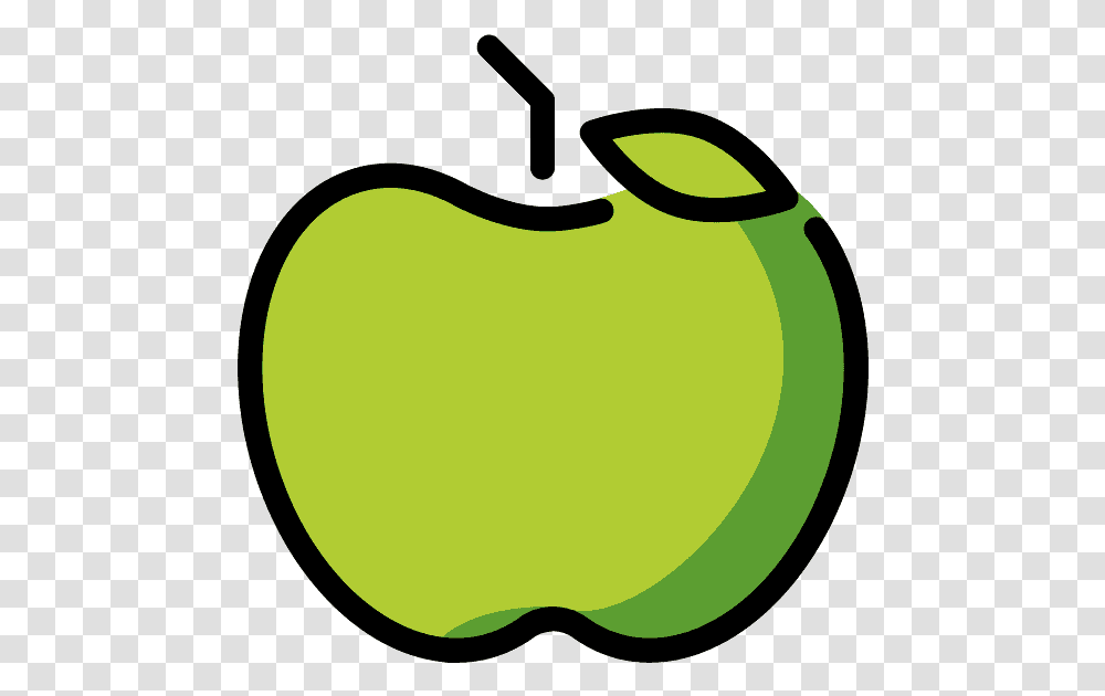 Green Apple Emoji Clipart Free Download Openmoji, Tennis Ball, Sport, Sports, Plant Transparent Png