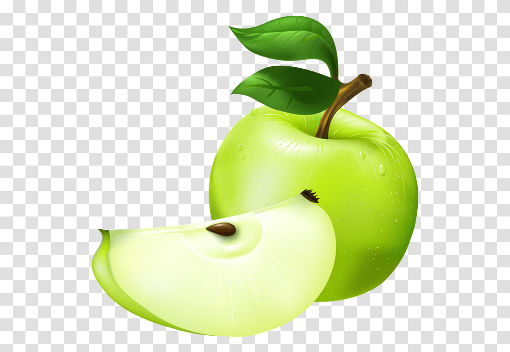 Green Apple Photos Clipart Green Apple, Plant, Fruit, Food, Sliced Transparent Png