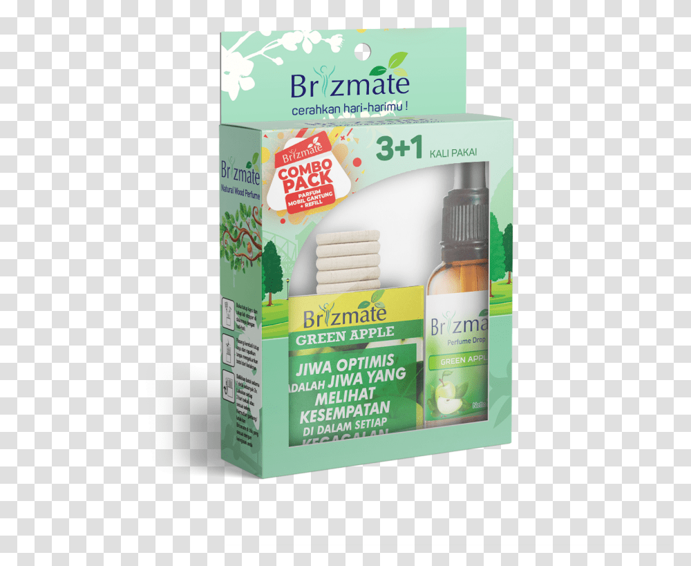 Green Apple - Brizmate, Bottle, Box, Label, Text Transparent Png