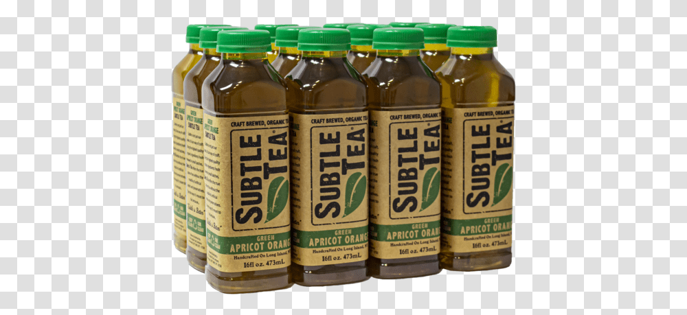 Green Apricot Orange Subtle Tea Case 12 Bottles Free Shipping - The Subtle Tea Company, Label, Text, Word, Cosmetics Transparent Png