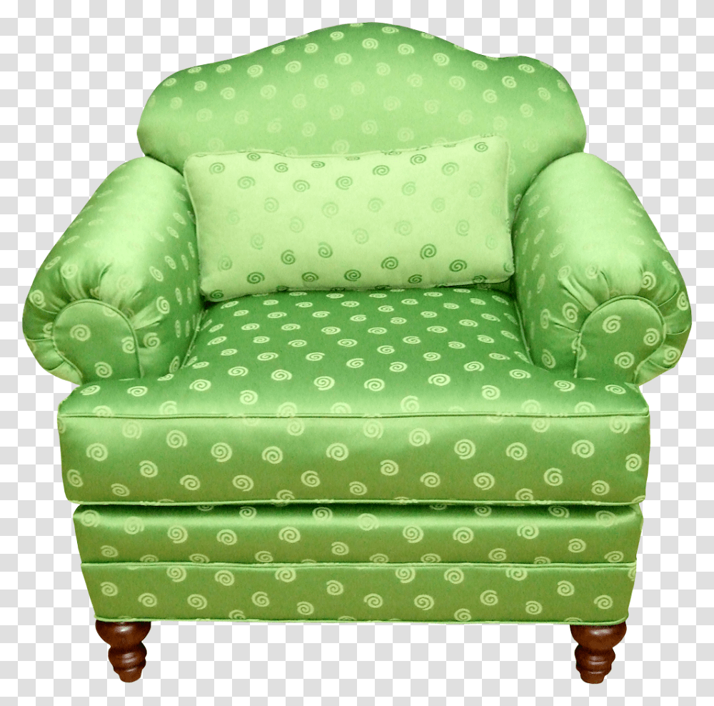 Green Armchair Image Green Chair, Furniture Transparent Png