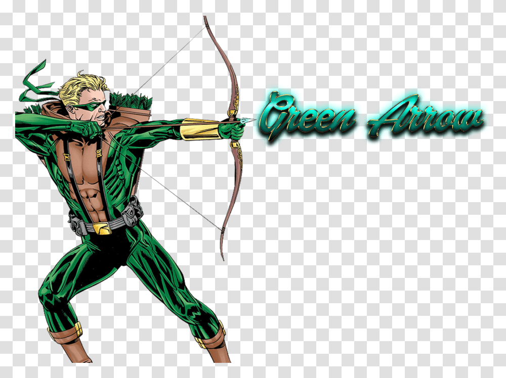 Green Arrow Archery Comic, Person, Human, Sport, Bow Transparent Png