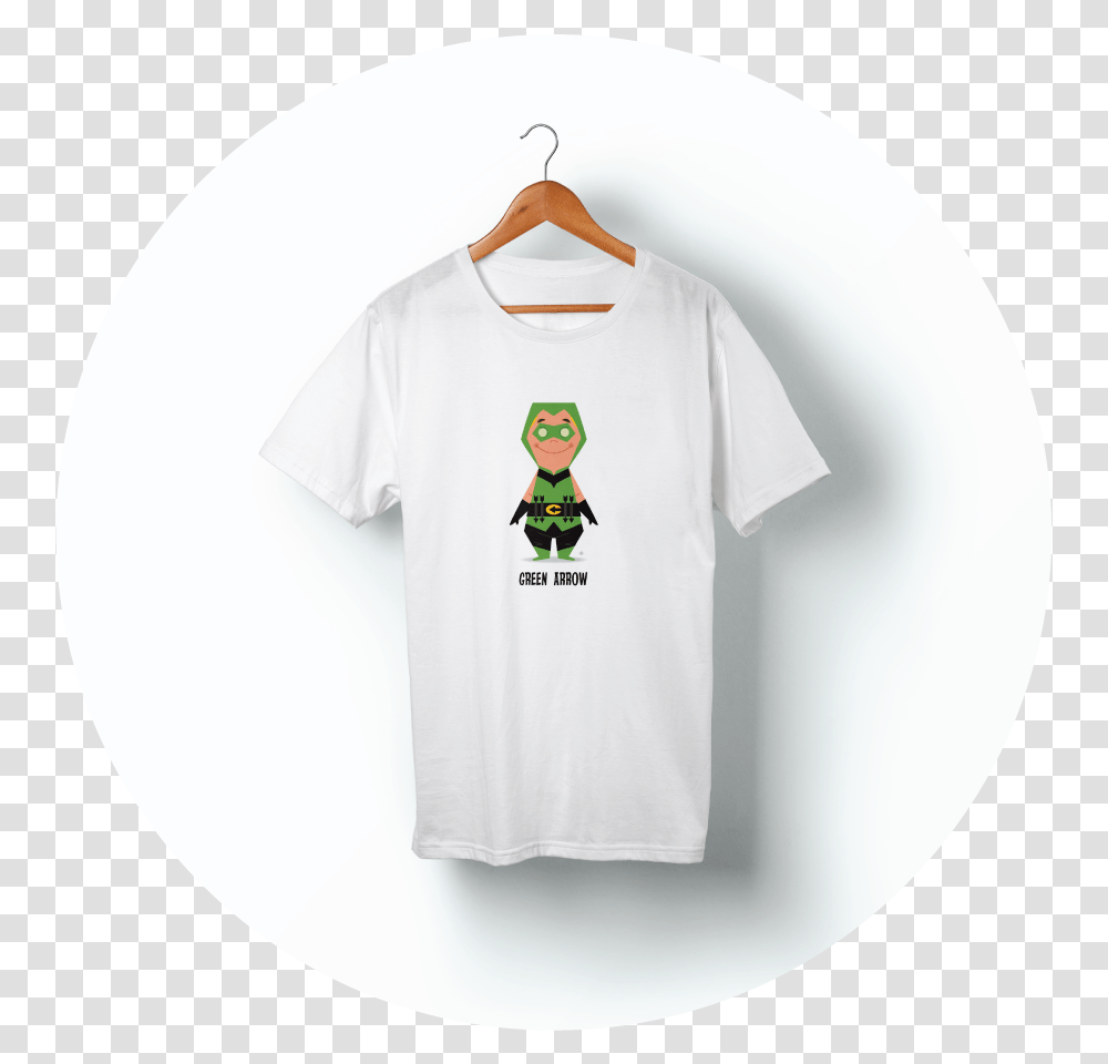 Green Arrow Comic Tshirt Original Size White Balenciaga T Shirt, Clothing, Apparel, T-Shirt, Hanger Transparent Png