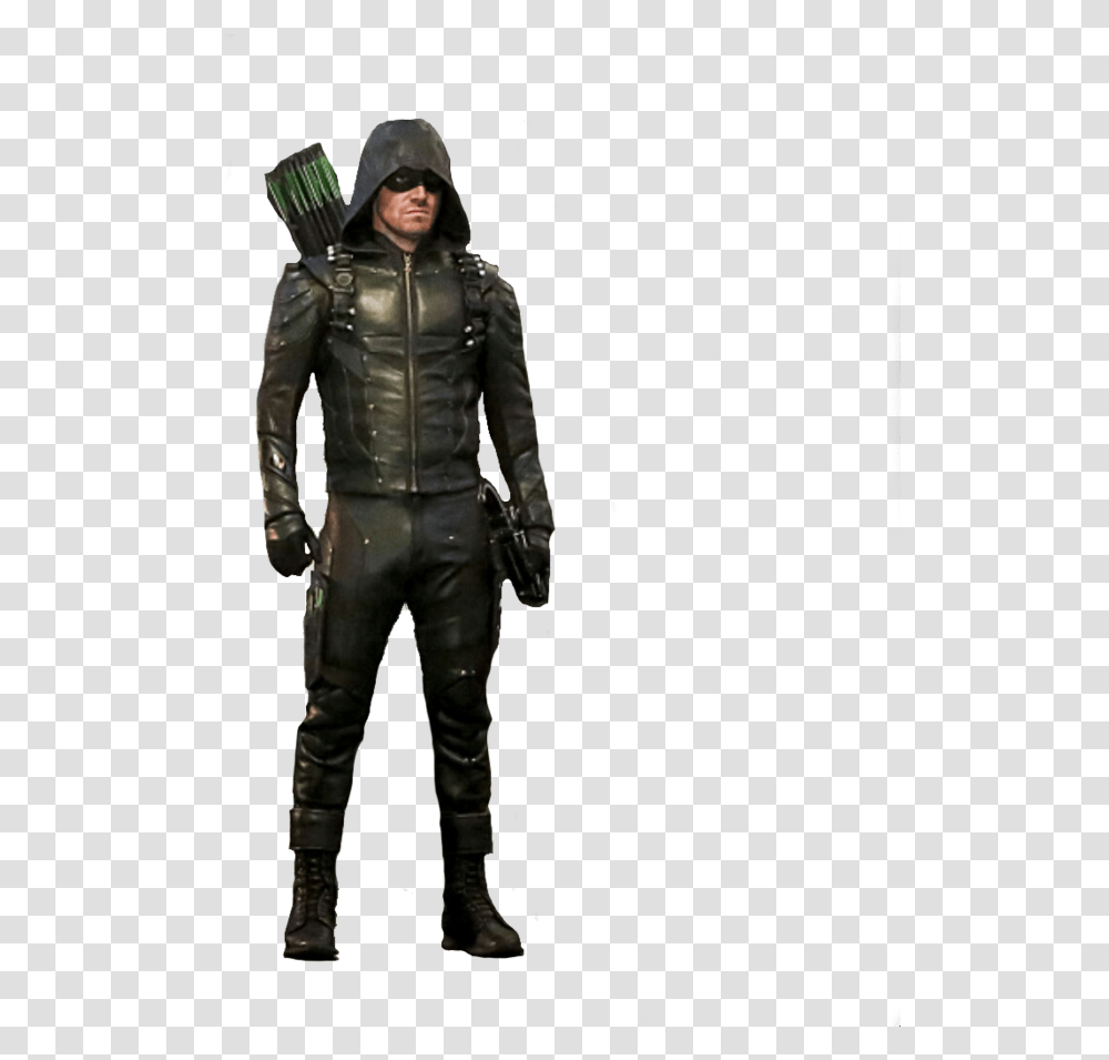 Green Arrow Cw, Person, Jacket, Coat Transparent Png