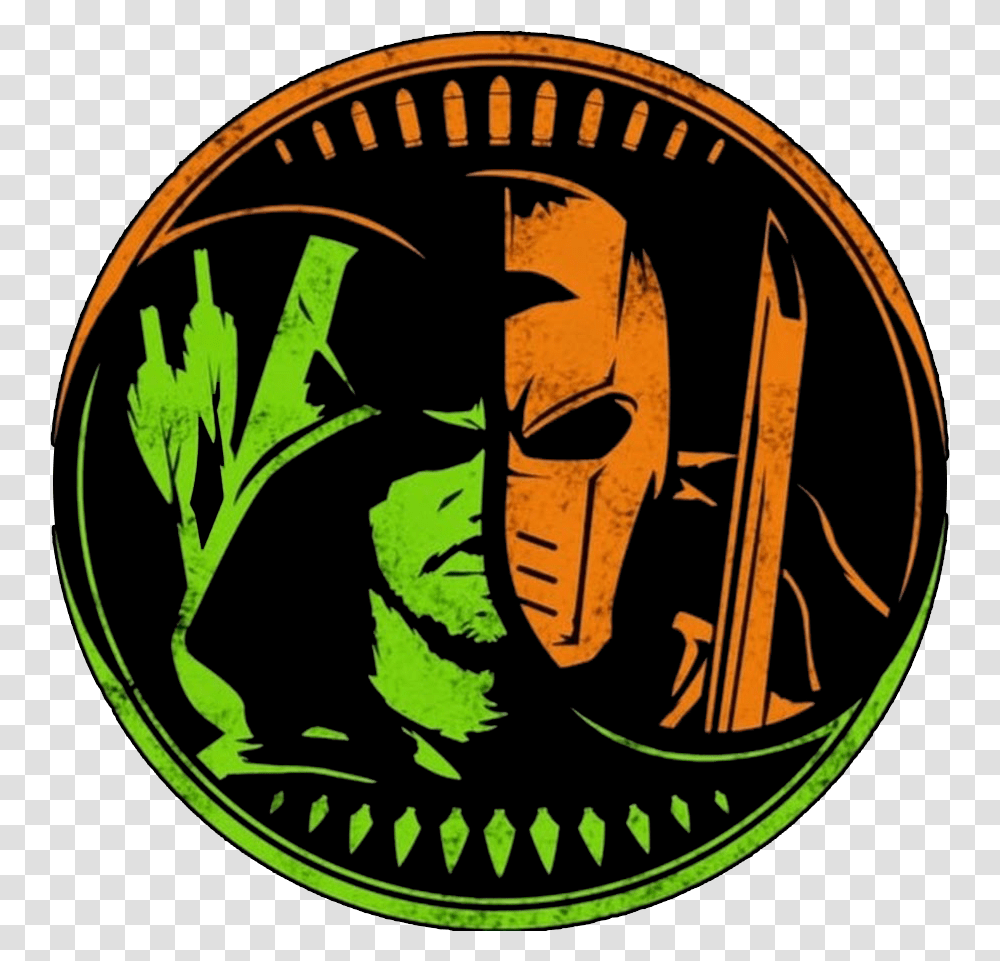 Green Arrow Deathstroke Green Arrow And Deathstroke Symbol, Label, Text, Logo, Emblem Transparent Png