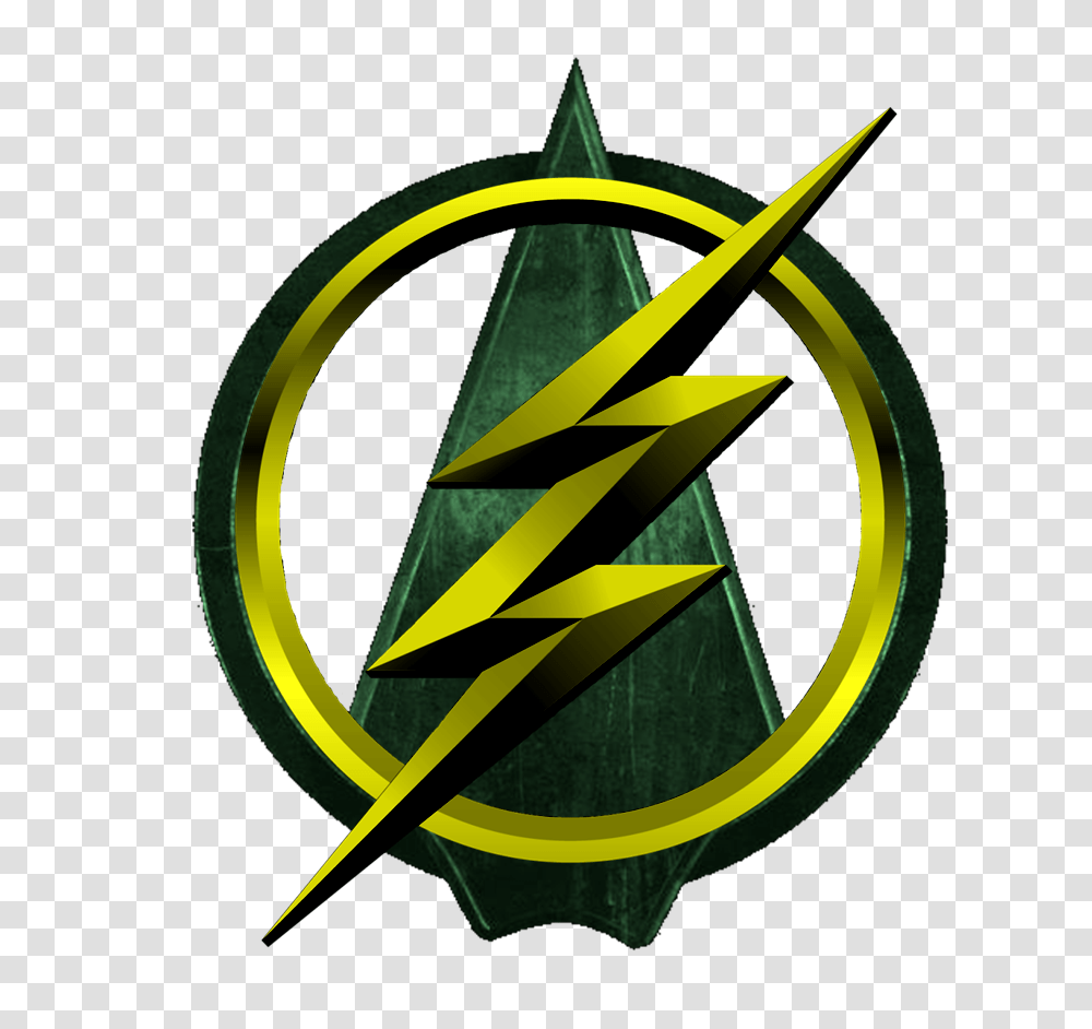 Green Arrow Flash Logo 5 By Paul Flash Vs Arrow Logo Flash And Arrow Logo, Symbol, Trademark, Emblem, Dynamite Transparent Png