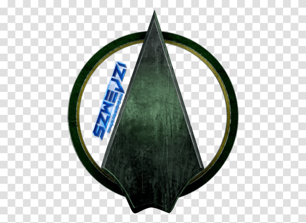 Green Arrow Logo Cw Logo Do Arrow, Symbol, Trademark, Emblem, Arrowhead Transparent Png