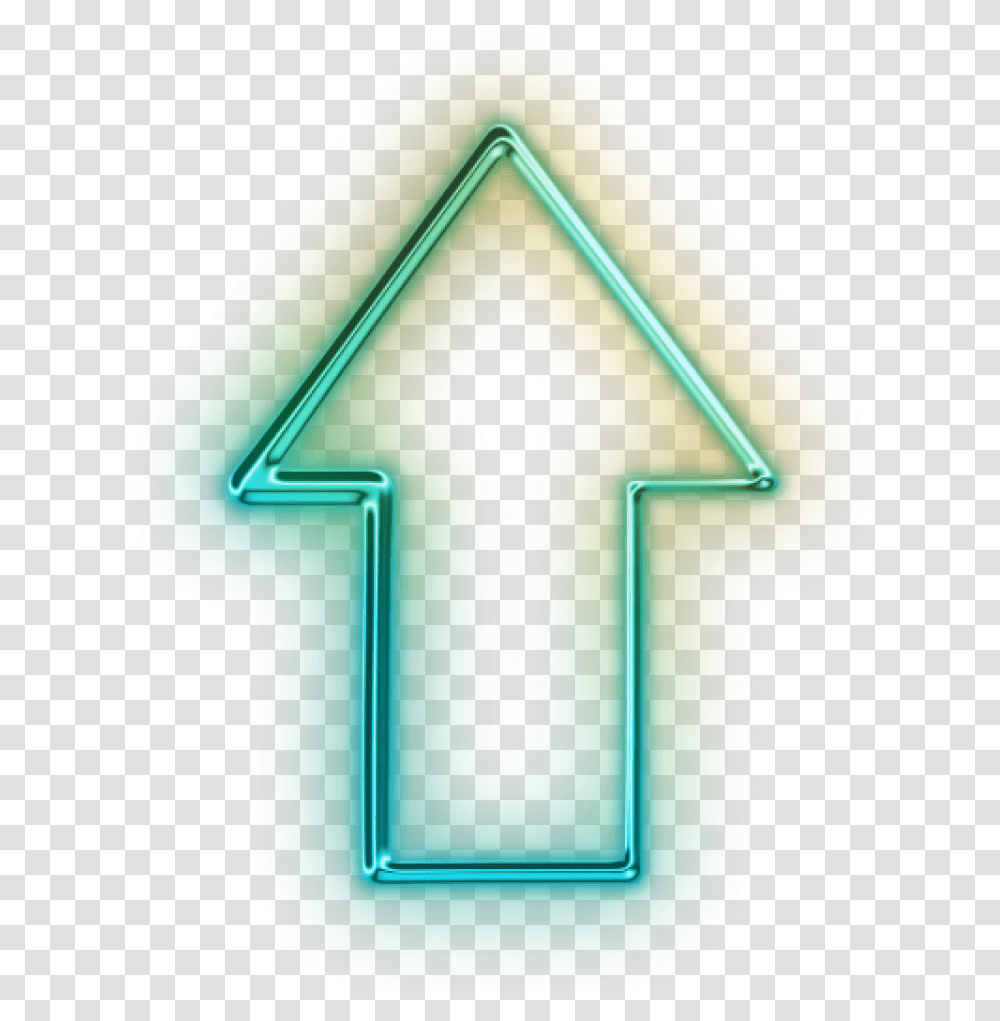 Green Arrow Up Glow Neon Arrow, Mailbox, Letterbox, Light, Triangle Transparent Png