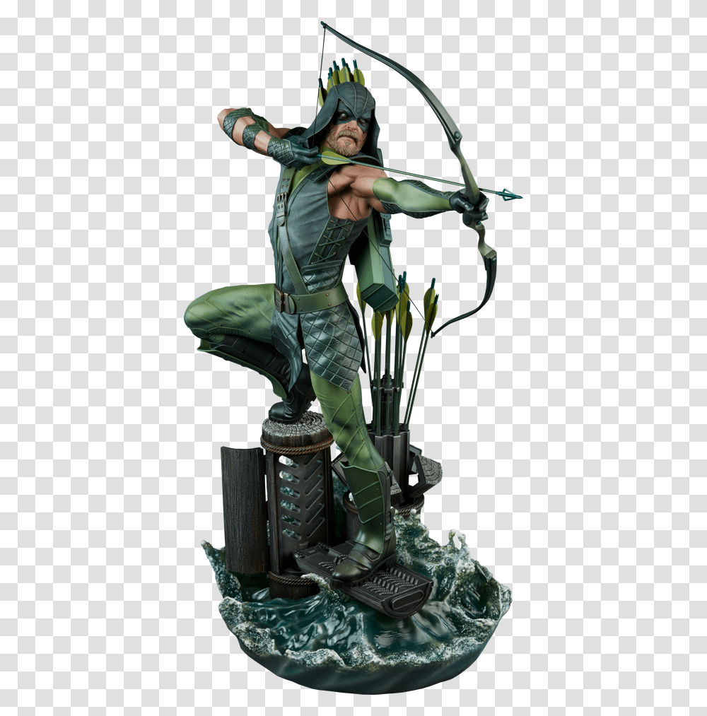 Green Arrow Up Green Arrow Statue Sideshow, Archer, Archery, Sport, Bow Transparent Png